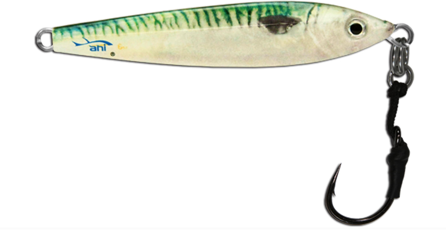 Ahi LDJA-8-MK Live Deception Jigs - 8 oz Green Mackerel With Assist Hook