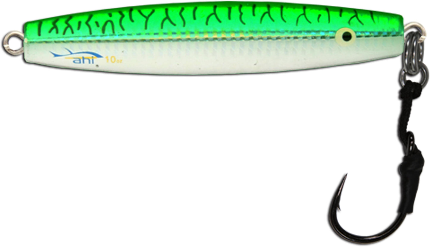 Ahi DJA-4-MK Assault Diamond Jigs - 4 oz Mackerel With Assist Hook 300 lb