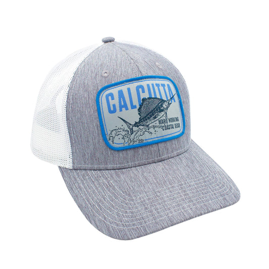 Calcutta BR243964 Sailfish patch hat heathered gray crown and brim