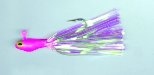 Dons Jigs GMG-238 Glass Minnow Jig 3/8 oz Glitter Tail And White with