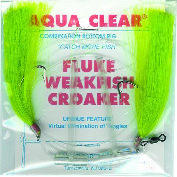 Aqua Clear FW-1EGSS Hi/Lo Fluke/ Flounder/Trout/Croaker Grn Hair Sil