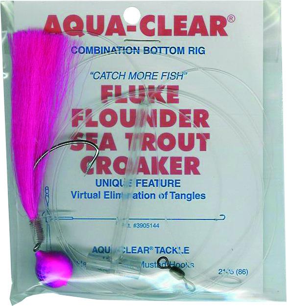 Aqua Clear FW-4KFKH Single Leader Fluke/Flounder/Trout Pink Float