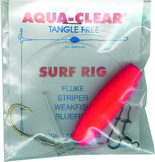 Aqua Clear SR-1 Surf Rig 3/0 Gold Straight Hook 2-1/2" Float