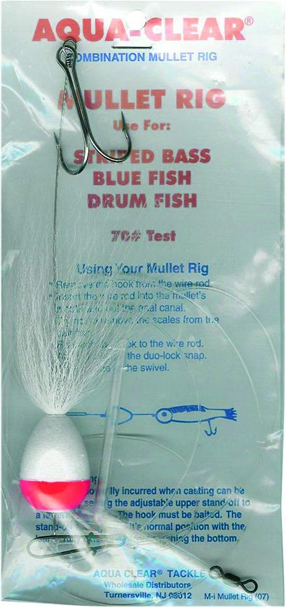 Aqua Clear MU-1EW Mullet Rig Bluefish/Drum/Striper Red Wht