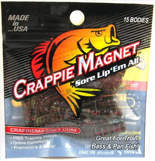Leland 87230 Crappie Magnet 15 Pc. Body Pack Green with Red Flake