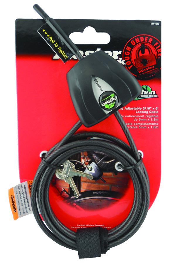 Covert C02205 Master Lock Python Security Cable 6' 3/16" Black