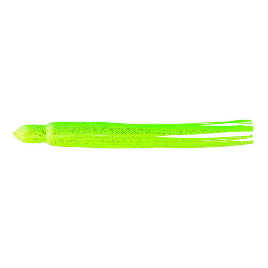 Fathom OC50-40 Octopus Trolling Skirt, 1 1/4" x 12", Chartreuse & Green with Holo Fleck