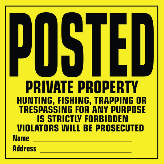 Yukon HUNT-SIGNS Posted Signs Set Of 12