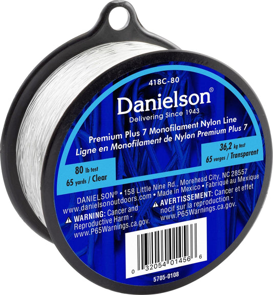 Danielson 418C-80 Plus 7 Mono Nylon Line Clear 80 Lb