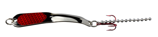 Iron Decoy Steely 5 SR Steely Spoon Size 5, 4 1/4", 1 oz, Silver Red